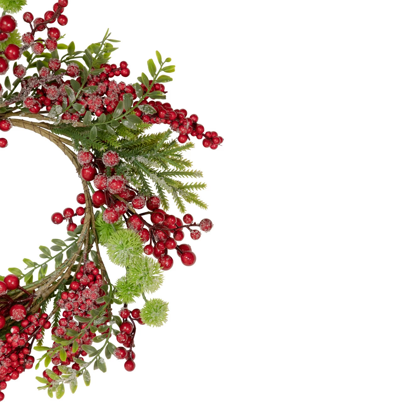 Northlight Artificial Frosted Red Berry And Pine Christmas Wreath, 16-Inch, Unlit 4 Northlight Artificial Frosted Red Berry And Pine Christmas Wreath, 16-Inch, Unlit - Image 4