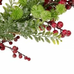 Northlight 5' X 8" Frosted Red Berry And Pine Artificial Christmas Garland, Unlit -Wreaths & Garland shop northlight yk93237 2 57763.1659124020