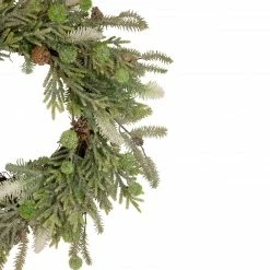 Northlight Artificial Christmas Wreath With Frosted Foliage And Pine Cones, 24-Inch, Unlit -Wreaths & Garland shop northlight yk93238 2update 60627.1659124019