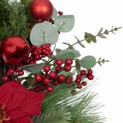 Northlight Artificial Red Berry And Poinsettia Christmas Wreath, 28-Inch, Unlit -Wreaths & Garland shop northlight yk93241 3 31567.1654188889