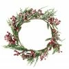 Northlight Frosted Red Berries With Leaves And Pine Artificial Christmas Wreath, 18-inch, Unlit