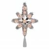 Northlight 11" Silver Lighted Tinsel Star Of Bethlehem Christmas Tree Topper - Clear Lights