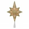Northlight 10" Lighted Gold Frosted Star Of Bethlehem With Scrolling Christmas Tree Topper - Clear Lights