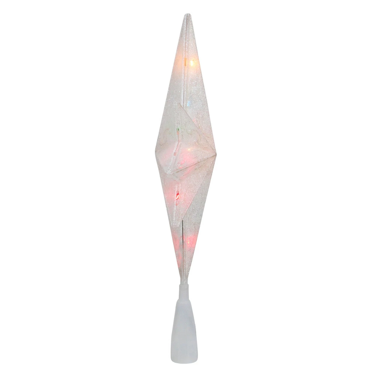 Northlight 11" White Frosted Bethlehem Star With Gold Scrolling Christmas Tree Topper - Multi Lights 3 Northlight 11" White Frosted Bethlehem Star With Gold Scrolling Christmas Tree Topper - Multi Lights - Image 3