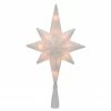 Northlight 11" Lighted White And Gold Frosted Bethlehem Star With Scrolling Christmas Tree Topper - Clear Lights