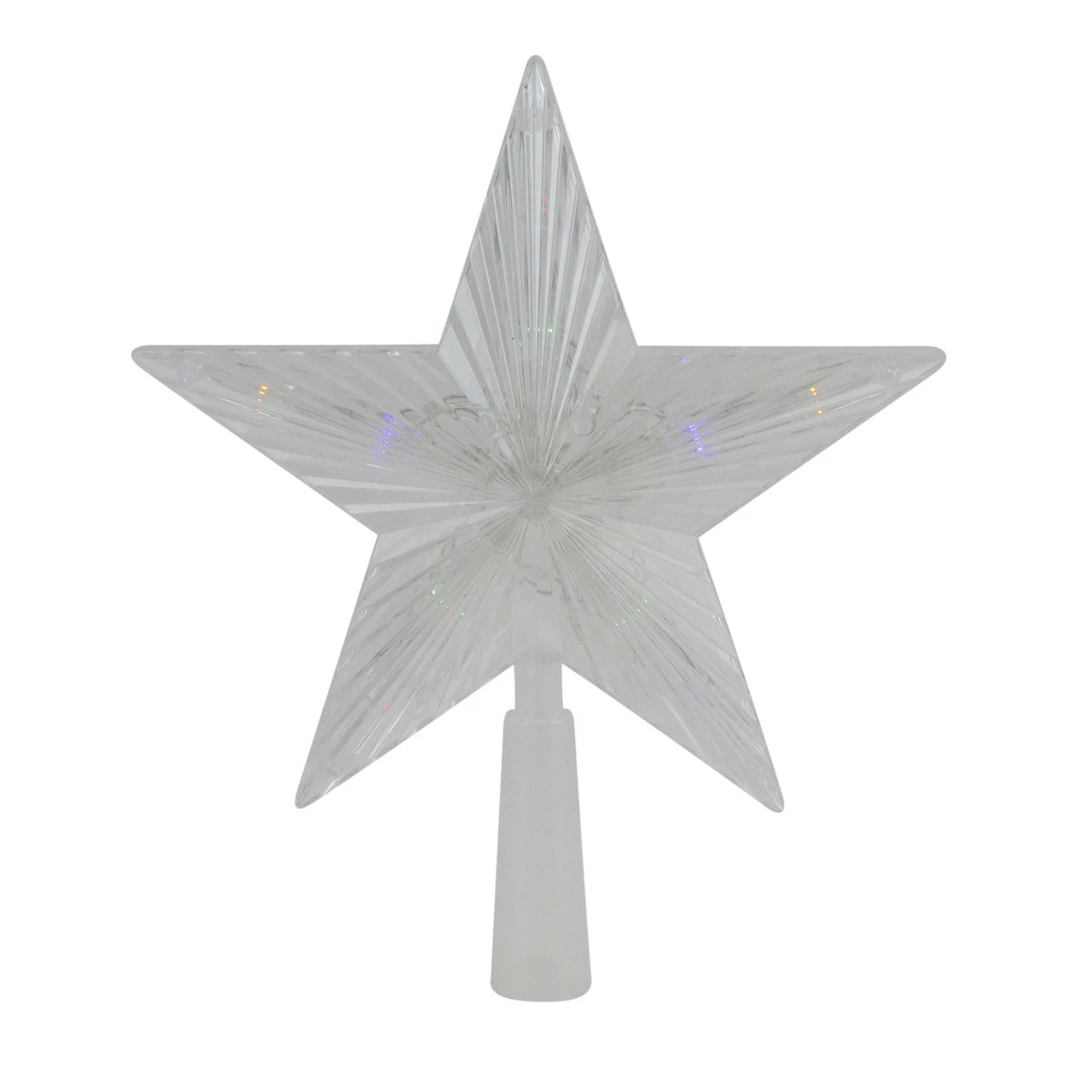 Northlight 8" Pre-Lit Clear Crystal Star Christmas Tree Topper - Multicolor LED Lights 1 Northlight 8" Pre-Lit Clear Crystal Star Christmas Tree Topper - Multicolor LED Lights