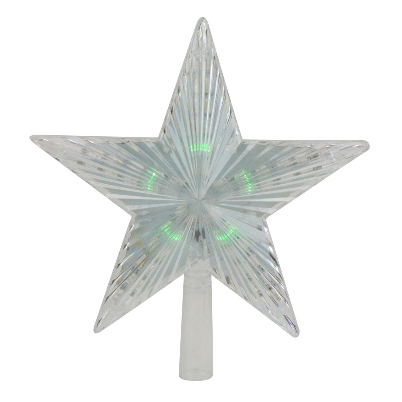 Northlight 9" Pre-Lit Clear Crystal Star Christmas Tree Topper - Multicolor LED Lights 1 Northlight 9" Pre-Lit Clear Crystal Star Christmas Tree Topper - Multicolor LED Lights