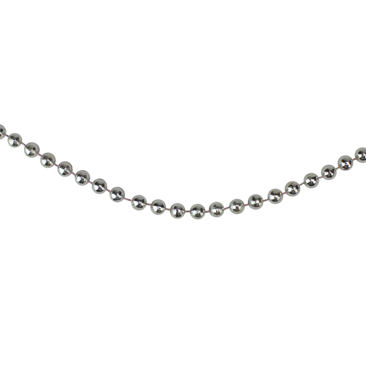 Northlight 15' X 0.25" Shiny Silver Metallic Faceted Beaded Christmas Garland - Unlit 2 Northlight 15' X 0.25" Shiny Silver Metallic Faceted Beaded Christmas Garland - Unlit - Image 2