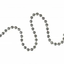 Northlight 15' X 0.25" Shiny Silver Metallic Faceted Beaded Christmas Garland - Unlit