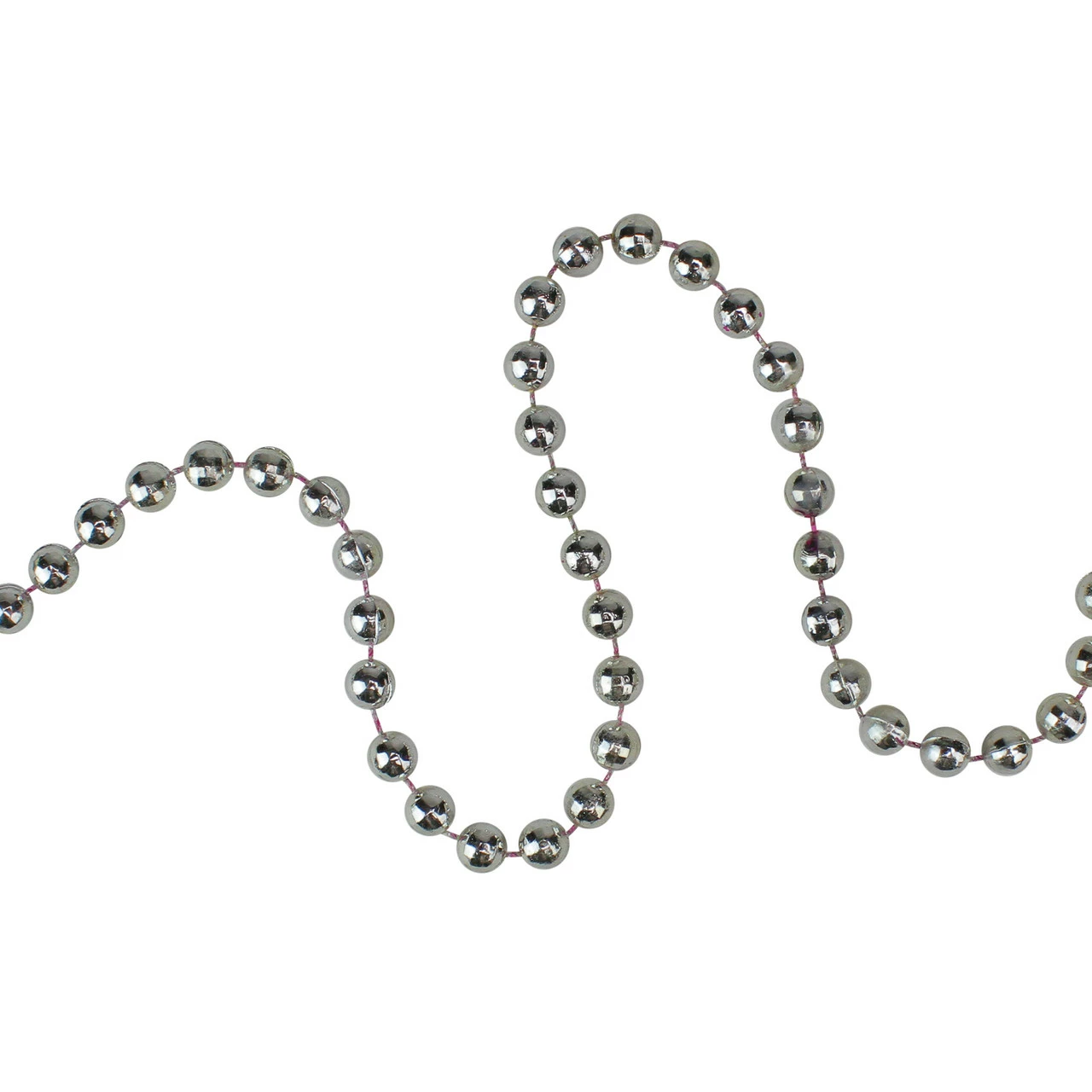Northlight 15' X 0.25" Shiny Silver Metallic Faceted Beaded Christmas Garland - Unlit 1 Northlight 15' X 0.25" Shiny Silver Metallic Faceted Beaded Christmas Garland - Unlit