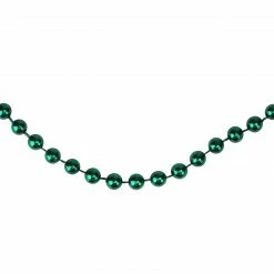 Northlight 15' X 0.25" Shiny Metallic Aqua Green Faceted Beaded Artificial Christmas Garland - Unlit