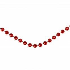 Northlight 15' X 0.25" Shiny Crimson Red Beaded Artificial Christmas Garland - Unlit