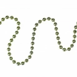 Northlight 15' X 0.25" Shiny Metallic Lime Green Beaded Artificial Christmas Garland - Unlit