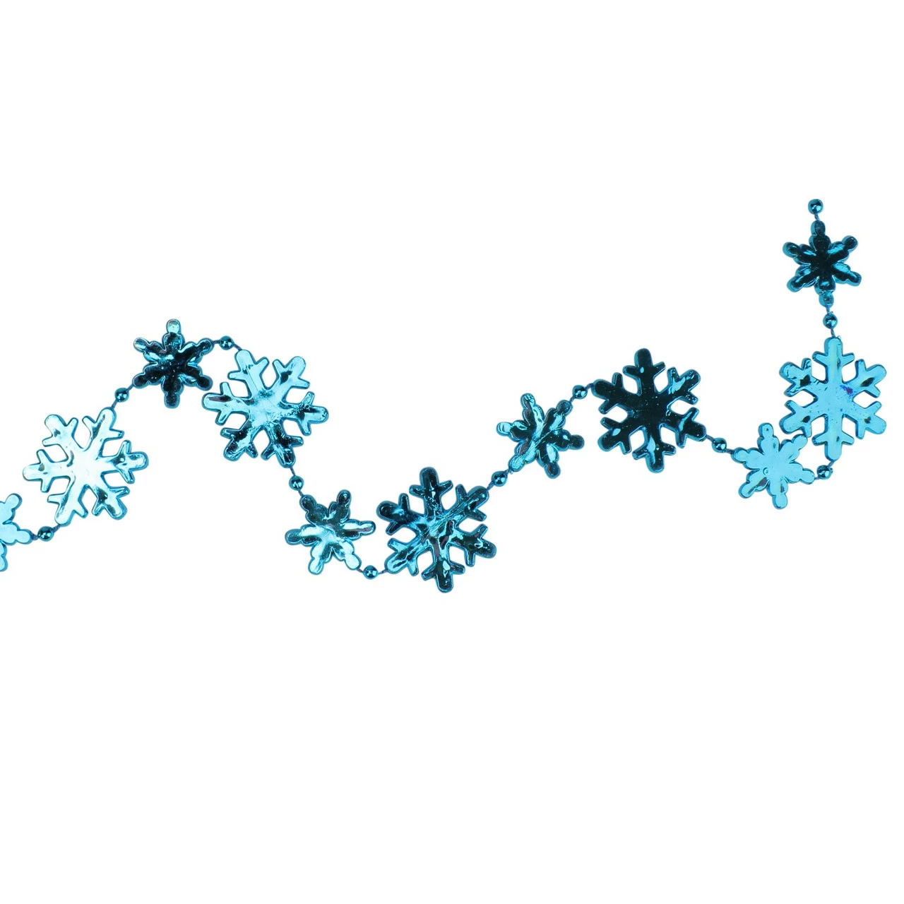 Northlight 8' X 1" Shiny Blue Snowflakes Beaded Christmas Garland - Unlit 3 Northlight 8' X 1" Shiny Blue Snowflakes Beaded Christmas Garland - Unlit - Image 3