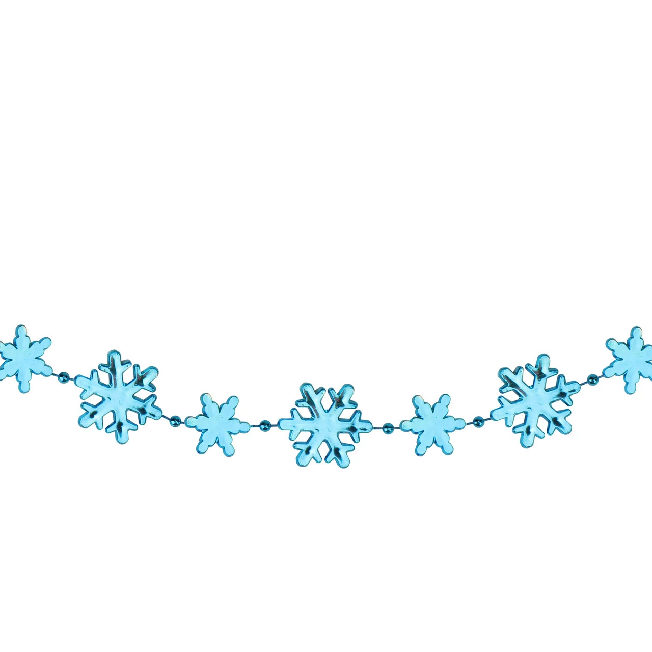 Northlight 8' X 1" Shiny Blue Snowflakes Beaded Christmas Garland - Unlit 1 Northlight 8' X 1" Shiny Blue Snowflakes Beaded Christmas Garland - Unlit