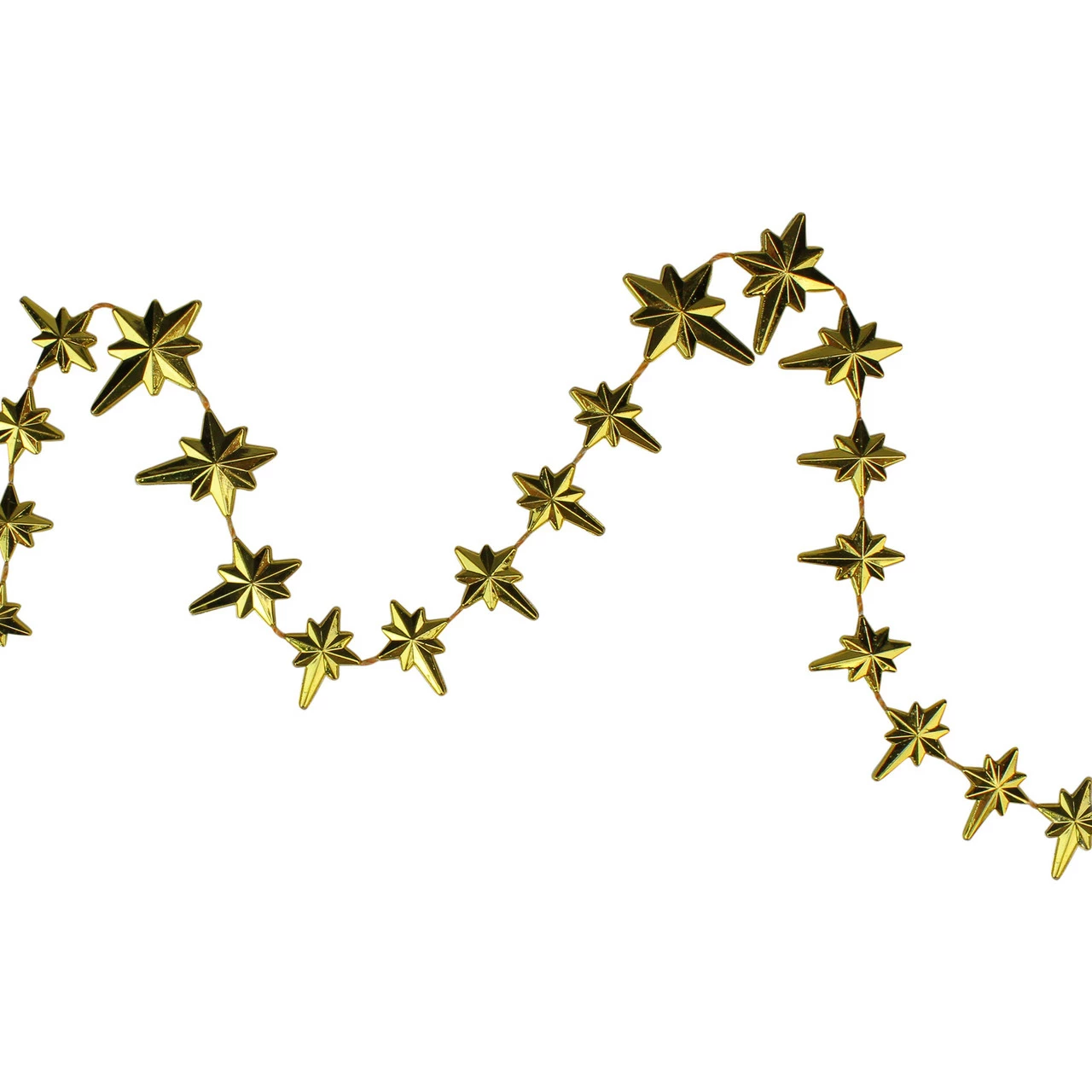 Northlight 9' X 1" Shiny Gold Star Of Bethlehem Beaded Artificial Christmas Garland - Unlit 2 Northlight 9' X 1" Shiny Gold Star Of Bethlehem Beaded Artificial Christmas Garland - Unlit - Image 2