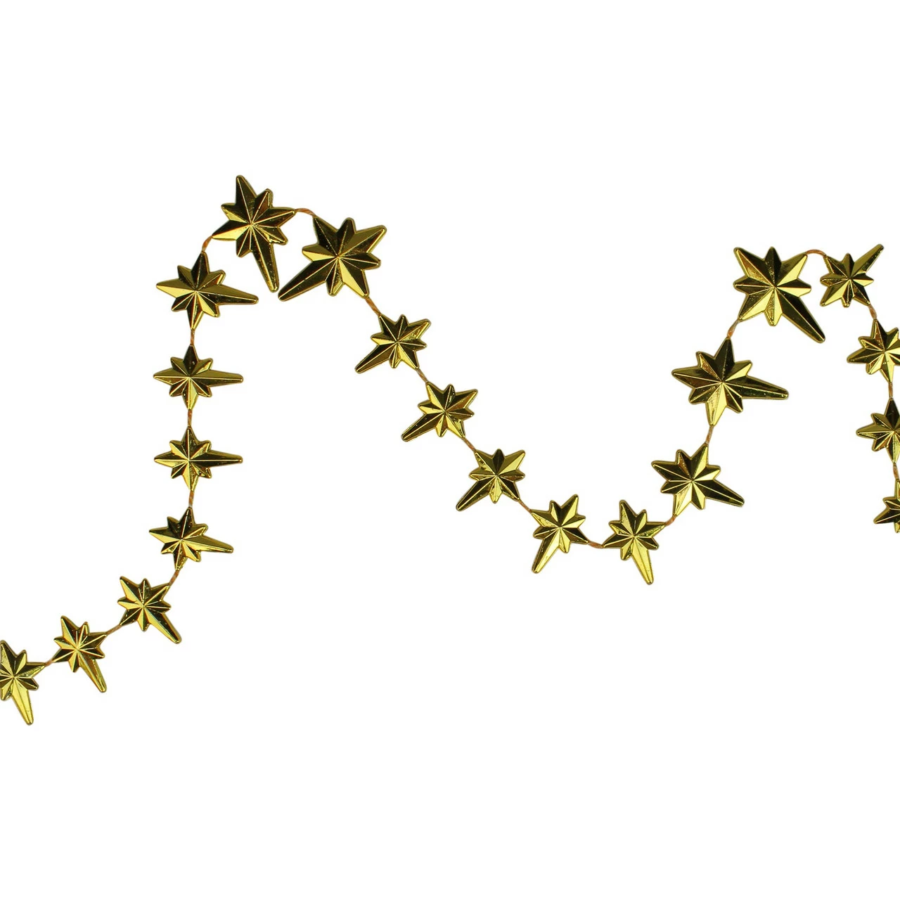 Northlight 9' X 1" Shiny Gold Star Of Bethlehem Beaded Artificial Christmas Garland - Unlit 3 Northlight 9' X 1" Shiny Gold Star Of Bethlehem Beaded Artificial Christmas Garland - Unlit - Image 3
