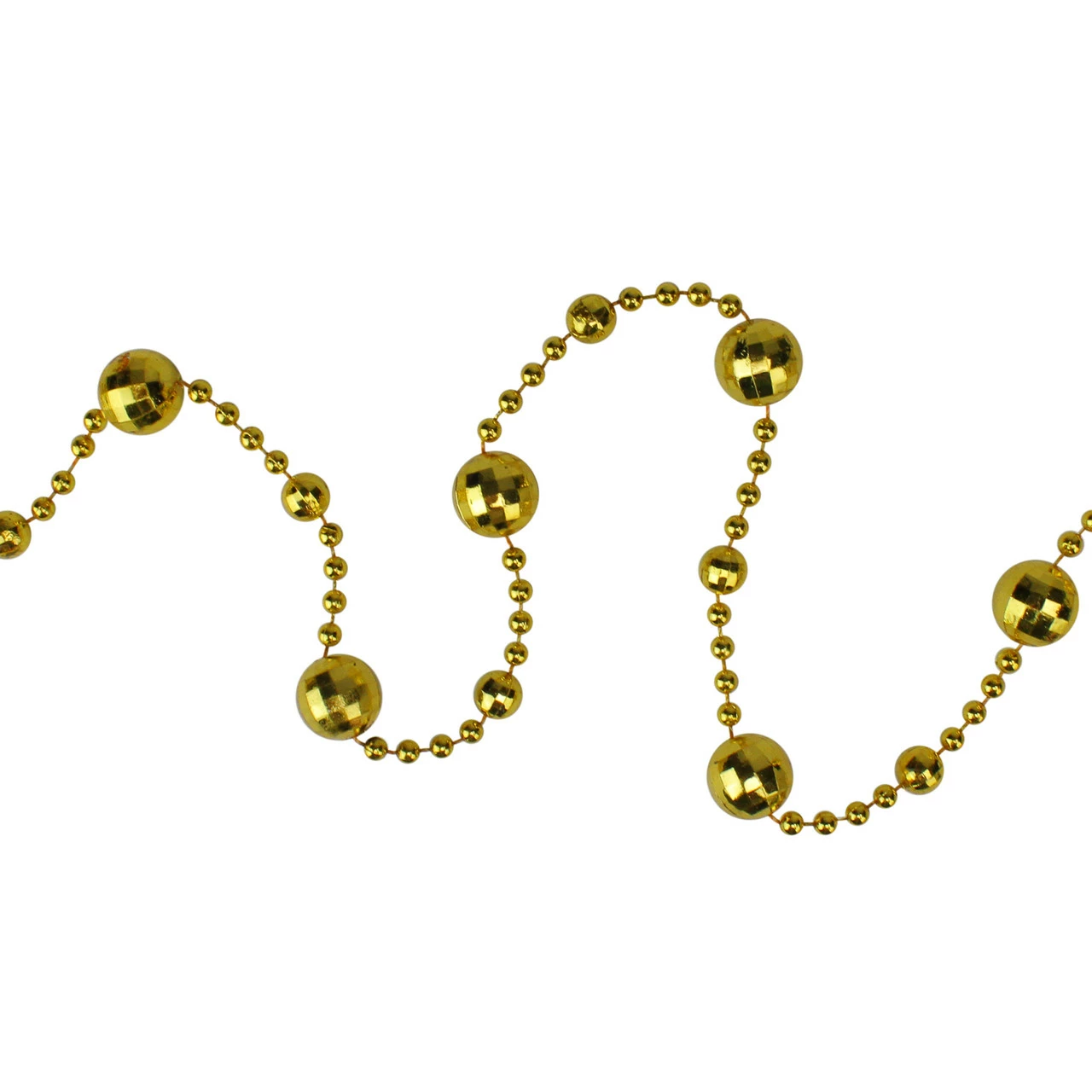 Northlight 15' X 0.5" Shiny Gold Mirrored Disco Ball Beaded Artificial Christmas Garland 2 Northlight 15' X 0.5" Shiny Gold Mirrored Disco Ball Beaded Artificial Christmas Garland - Image 2