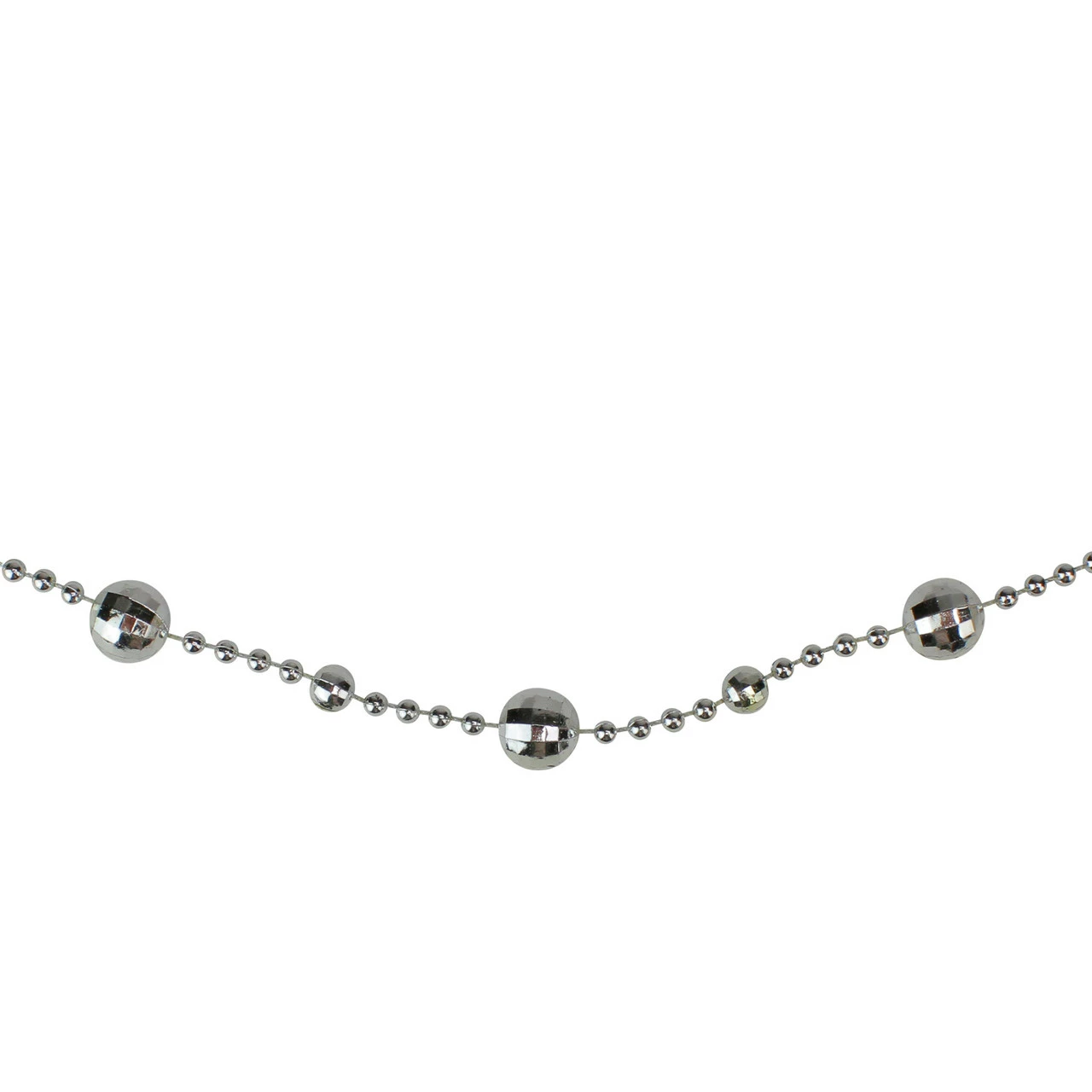 Northlight 15' X 0.5" Shiny Silver Mirrored Disco Ball Beaded Christmas Garland 1 Northlight 15' X 0.5" Shiny Silver Mirrored Disco Ball Beaded Christmas Garland