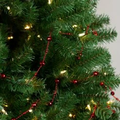 Northlight 15' X 0.5" Red Shiny Crimson Mirrored Disco Ball Beaded Christmas Garland -Wreaths & Garland shop northlight ys28294 3 61979.1665610426