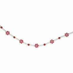 Northlight 9' X 1" Red And White Peppermint Candy Beaded Artificial Christmas Garland - Unlit