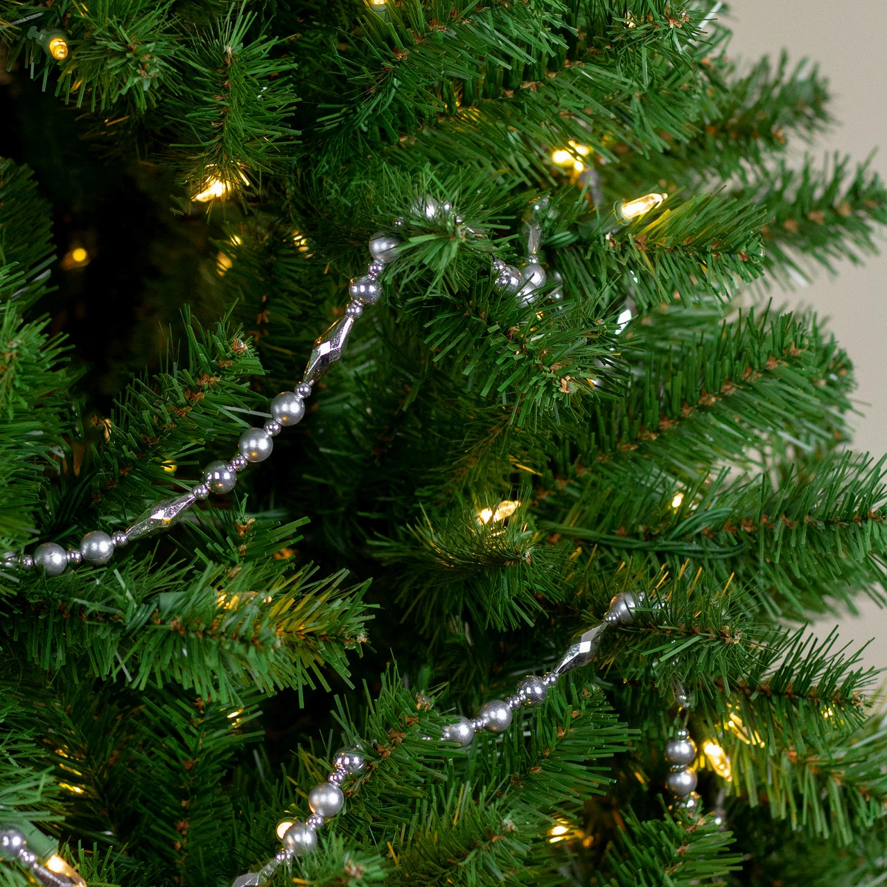 Northlight 9' X 0.5" Silver Shiny And Matte Shatterproof Beaded Artificial Christmas Garland - Unlit 2 Northlight 9' X 0.5" Silver Shiny And Matte Shatterproof Beaded Artificial Christmas Garland - Unlit - Image 2