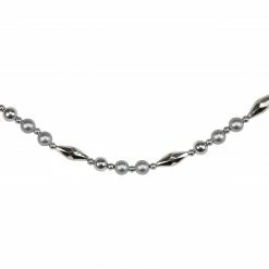 Northlight 9' X 0.5" Silver Shiny And Matte Shatterproof Beaded Artificial Christmas Garland - Unlit