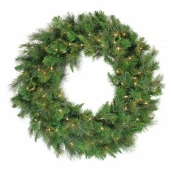 Northlight Mixed Canyon Pine Artificial Christmas Wreath - 36-Inch, Clear Lights