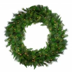Northlight Canyon Pine Mixed Artificial Christmas Wreath - 48-Inch, Clear Lights