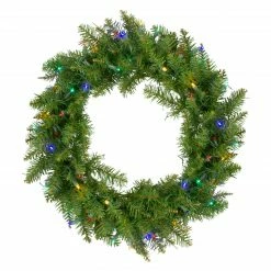 Northlight 24" Pre-Lit Northern Pine Artificial Multi-Color LED Lights Christmas Wreath