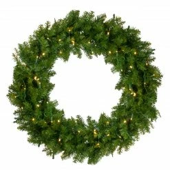 Northlight 36 Pre-Lit Northern Pine Artificial Christmas Wreath - Warm Clear LED Lights