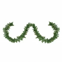 Northlight 9' X 10" Pre-lit Rockwood Pine Artificial Christmas Garland, Warm White LED Lights