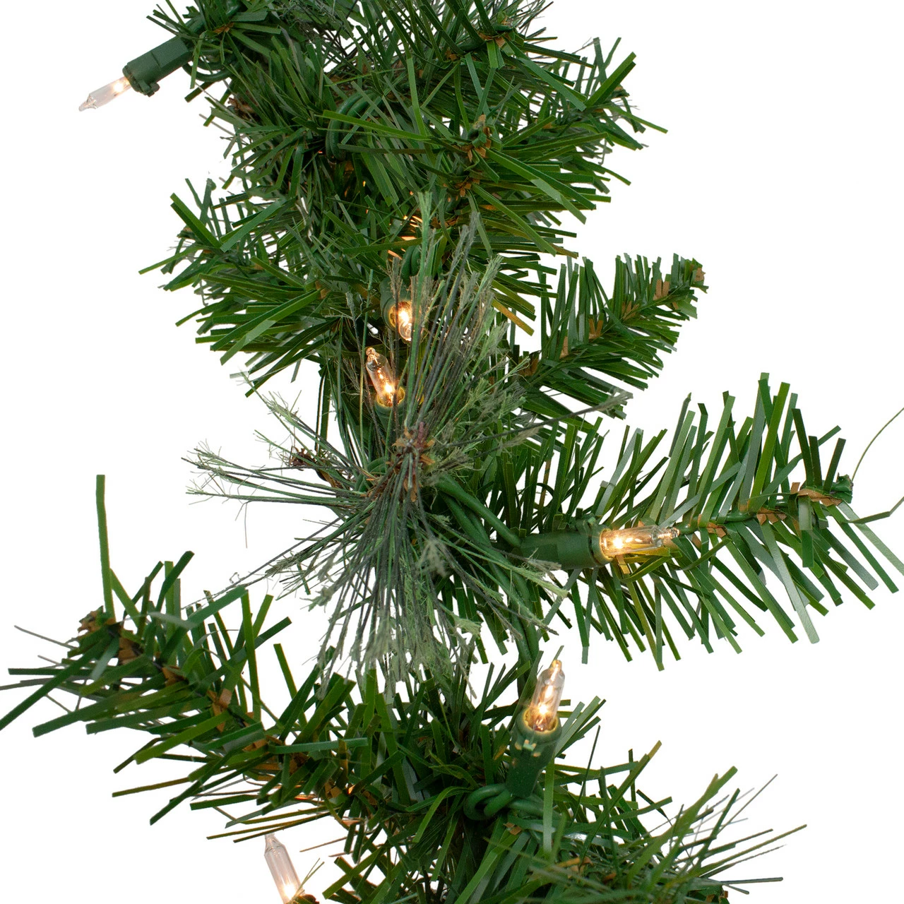 Northlight 9' X 8" Pre-Lit Mixed Cashmere Pine Artificial Christmas Garland - Clear Lights 2 Northlight 9' X 8" Pre-Lit Mixed Cashmere Pine Artificial Christmas Garland - Clear Lights - Image 2