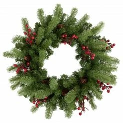 Northlight Noble Fir With Berries Artificial Christmas Wreath - 24-Inch, Unlit