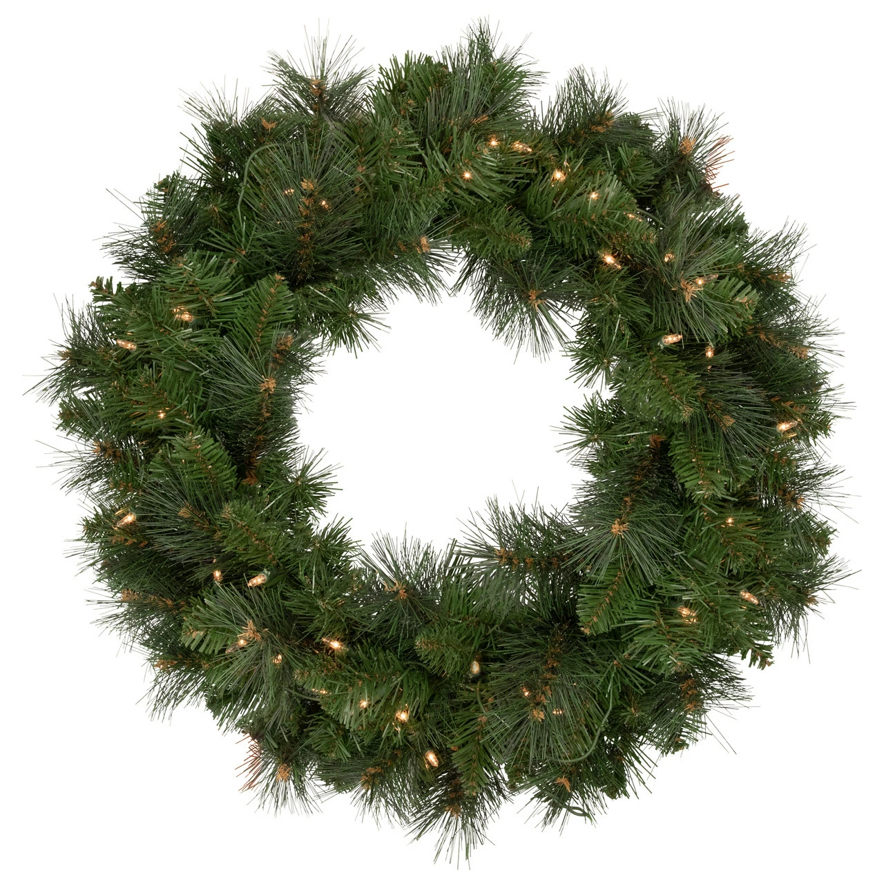 Northlight Mixed Beaver Pine Artificial Christmas Wreath, 24-Inch, Clear Lights 1 Northlight Mixed Beaver Pine Artificial Christmas Wreath, 24-Inch, Clear Lights
