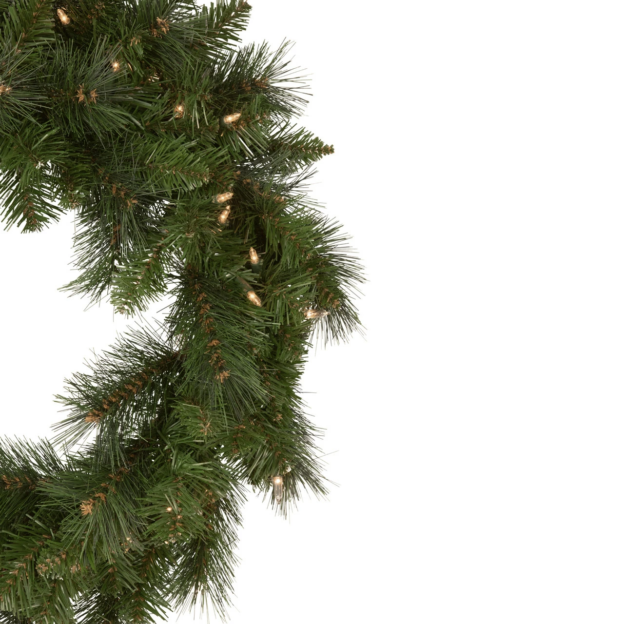 Northlight Mixed Beaver Pine Artificial Christmas Wreath, 24-Inch, Clear Lights 3 Northlight Mixed Beaver Pine Artificial Christmas Wreath, 24-Inch, Clear Lights - Image 3