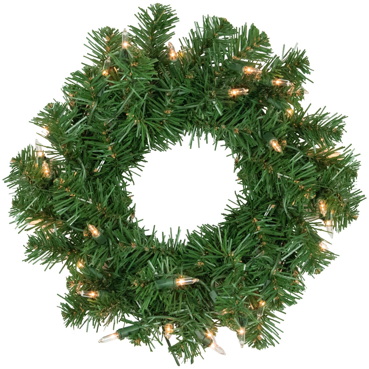 Northlight Pre-Lit Deluxe Dorchester Pine Artificial Christmas Wreath, 12-Inch, Clear Lights 1 Northlight Pre-Lit Deluxe Dorchester Pine Artificial Christmas Wreath, 12-Inch, Clear Lights