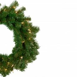 Northlight Deluxe Dorchester Pine Artificial Christmas Wreath, 18-Inch, Clear Lights -Wreaths & Garland shop northlight z92849 2 98543.1657129580