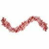 Northlight 9' X 12" Pre-lit Flocked Red Pine Artificial Christmas Garland, Clear Lights