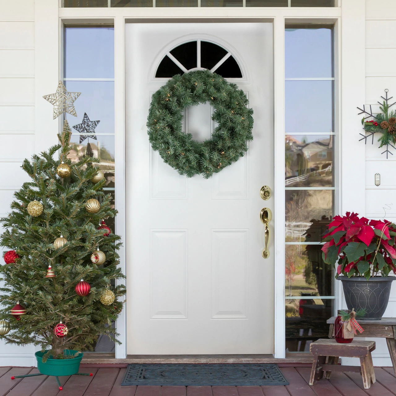 Northlight Pre-lit Colorado Blue Spruce Artificial Christmas Wreath, 24-Inch, Clear Lights 2 Northlight Pre-lit Colorado Blue Spruce Artificial Christmas Wreath, 24-Inch, Clear Lights - Image 2
