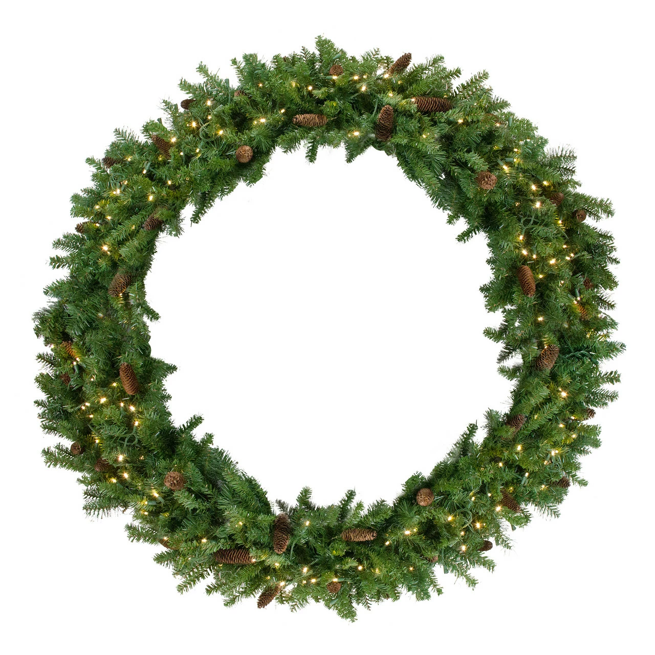 Northlight Pre-Lit Dakota Red Pine Commercial Artificial Christmas Wreath - 60-Inch, Warm White LED Lights 1 Northlight Pre-Lit Dakota Red Pine Commercial Artificial Christmas Wreath - 60-Inch, Warm White LED Lights