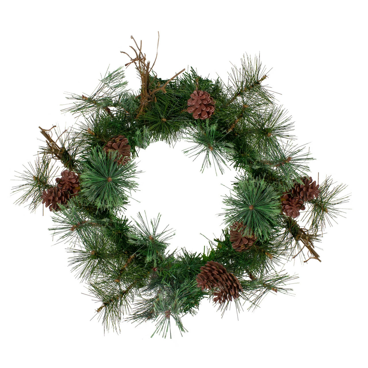 Northlight 24" Country Mixed Pine Artificial Christmas Wreath - Unlit 1 Northlight 24" Country Mixed Pine Artificial Christmas Wreath - Unlit