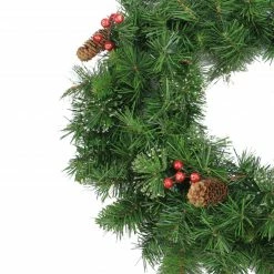 Northlight Iced Mixed Pine And Berry With Pine Cone Artificial Christmas Wreath - 24-Inch, Unlit -Wreaths & Garland shop northlightb36258b 55445.1636808484