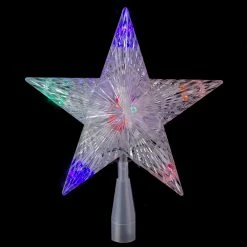 Northlight 10" Lighted White 5 Point Star Christmas Tree Topper - Multicolor LED Lights -Wreaths & Garland shop northlightct 74 672 107 3 75043.1588403104