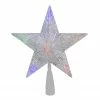 Northlight 10" Lighted White 5 Point Star Christmas Tree Topper - Multicolor LED Lights