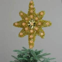 Northlight 21" Gold Star Of Bethlehem Christmas Tree Topper - Clear Lights -Wreaths & Garland shop northlightct 74 767 107 31 50957.1588406570