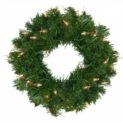 Northlight Pre-Lit Deluxe Windsor Pine Artificial Christmas Wreath - 12-Inch, Clear Lights
