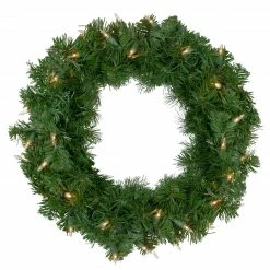 Northlight Deluxe Windsor Pine Artificial Christmas Wreath - 16-Inch, Clear Lights