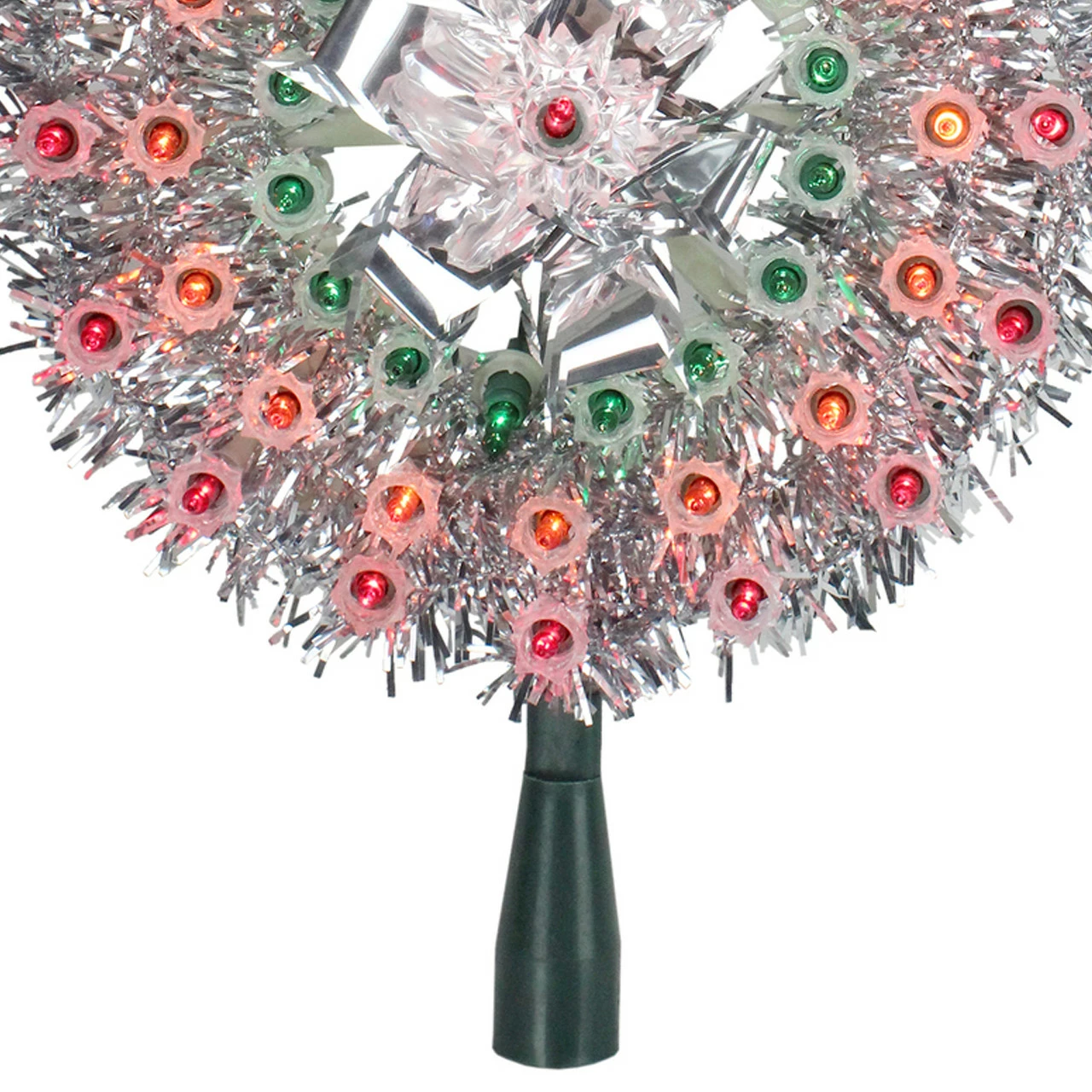 Northlight 8" Pre-Lit Silver Starburst Christmas Tree Topper - Multicolor Lights 3 Northlight 8" Pre-Lit Silver Starburst Christmas Tree Topper - Multicolor Lights - Image 3