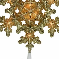 Northlight 9" Pre-Lit Gold Snowflake Christmas Tree Topper - Clear Lights -Wreaths & Garland shop northlightha87088 38240.1636546648